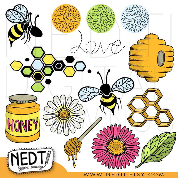 clipart bee on flower - photo #50