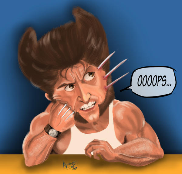 Hugh Jackman Wolverine caricature