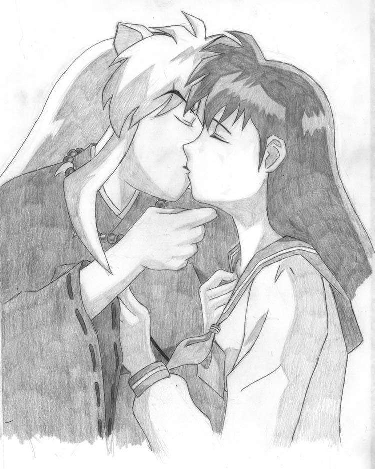 inuyasha and kagome kiss. inuyasha and kagome kiss the