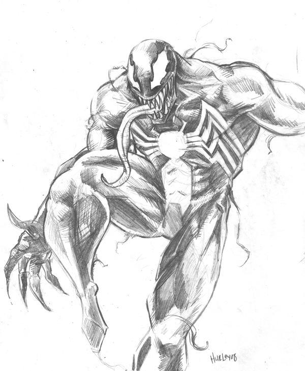 Venom Pencil Drawings Sketch Coloring Page