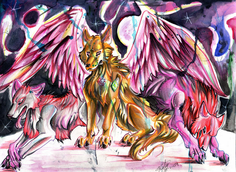 Pink Wolves by Lucky978 on DeviantArt