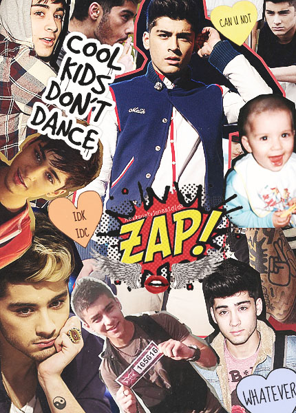 Collage of  Zayn Malik from the English/Irish boy band One Direction