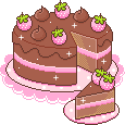LARGE Strawberry and Chocolate Cake by Pikuniku