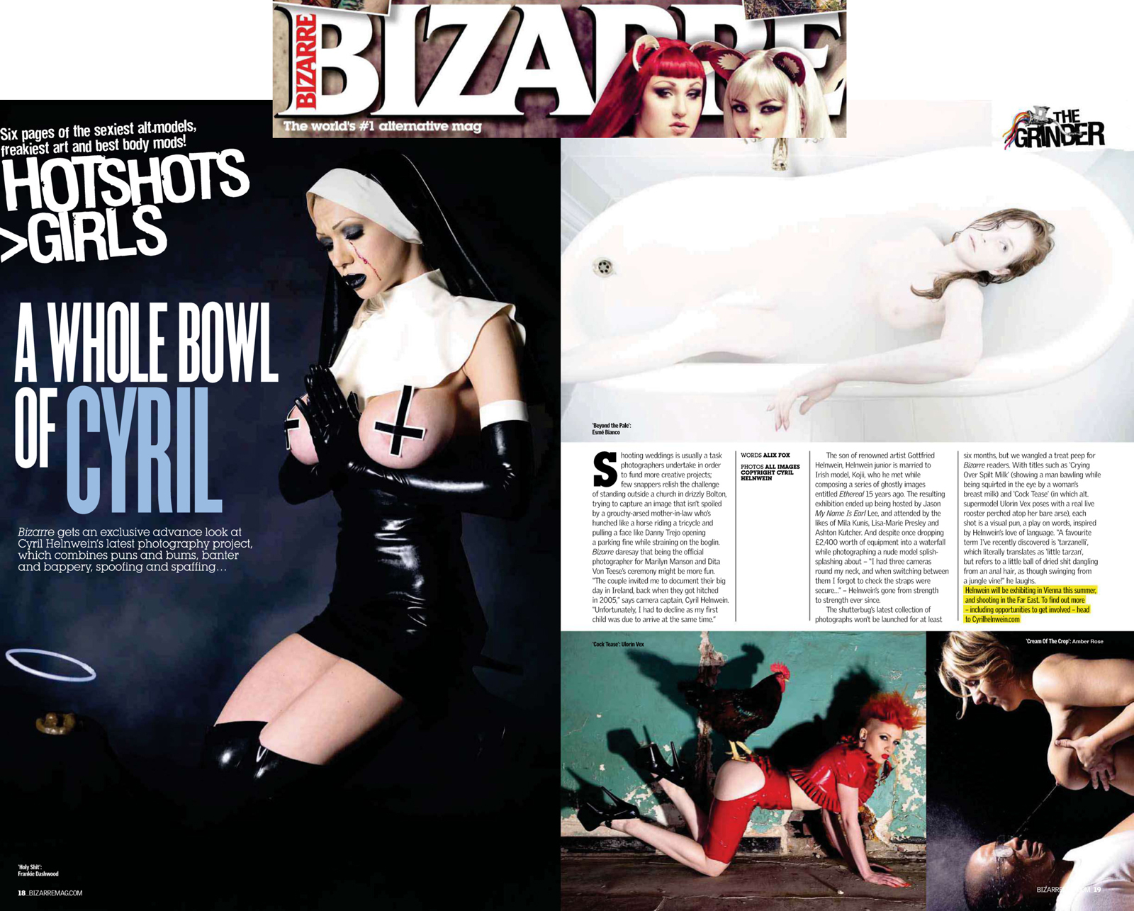 Bizarre Magazine article and interview Cyril Helnwein
