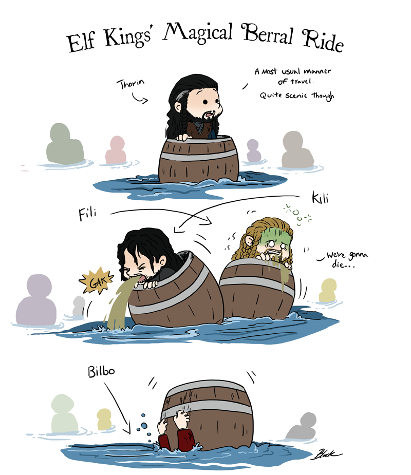 Hobbit - Elf Kings' Magical Barrel Ride by caycowa