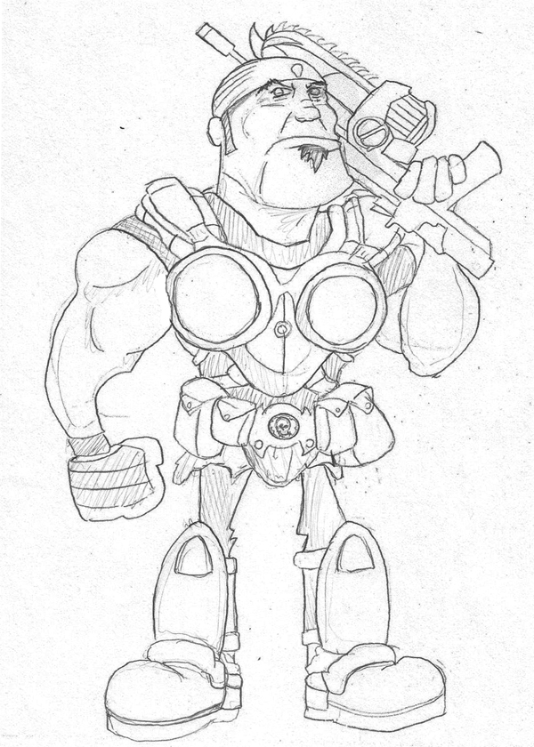 Daily Sketch -- 19 Gears of War-Marcus Fenix by Toxicheartproduction