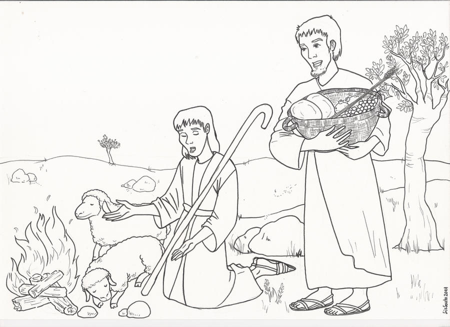 cain and abel offering coloring pages - photo #16