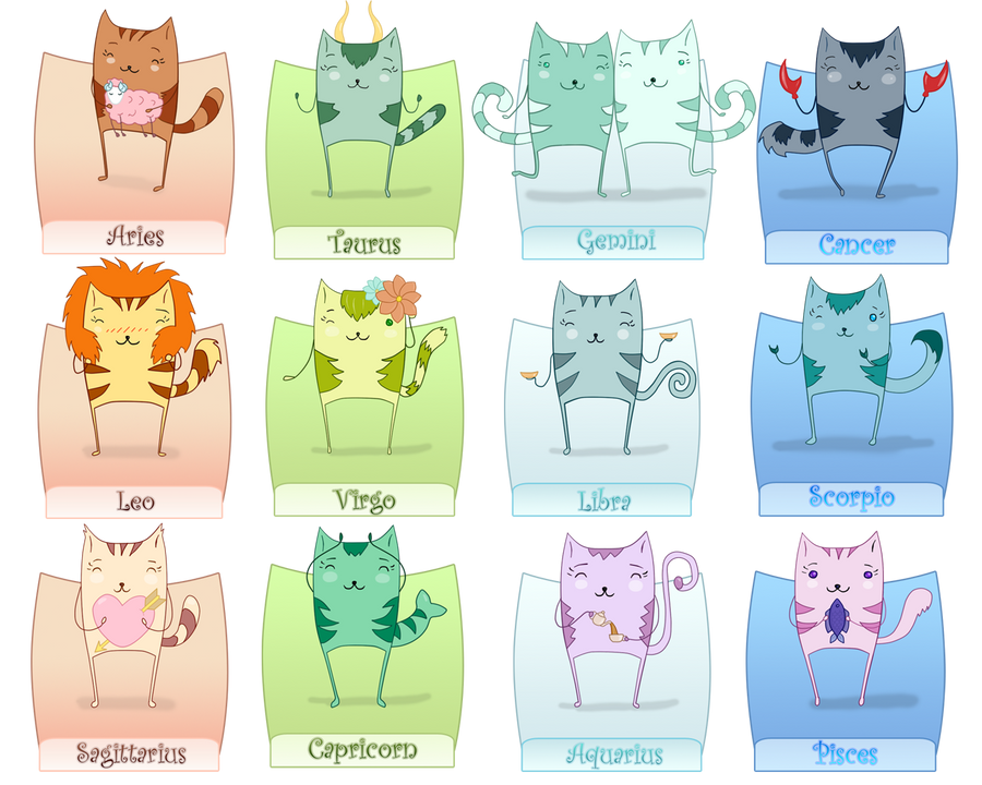 Zodiac cats by VivianBy on DeviantArt