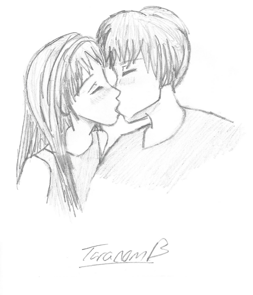 Anime Couple Kissing by LunarHeatSnow on DeviantArt
 Kiss Drawing Simple